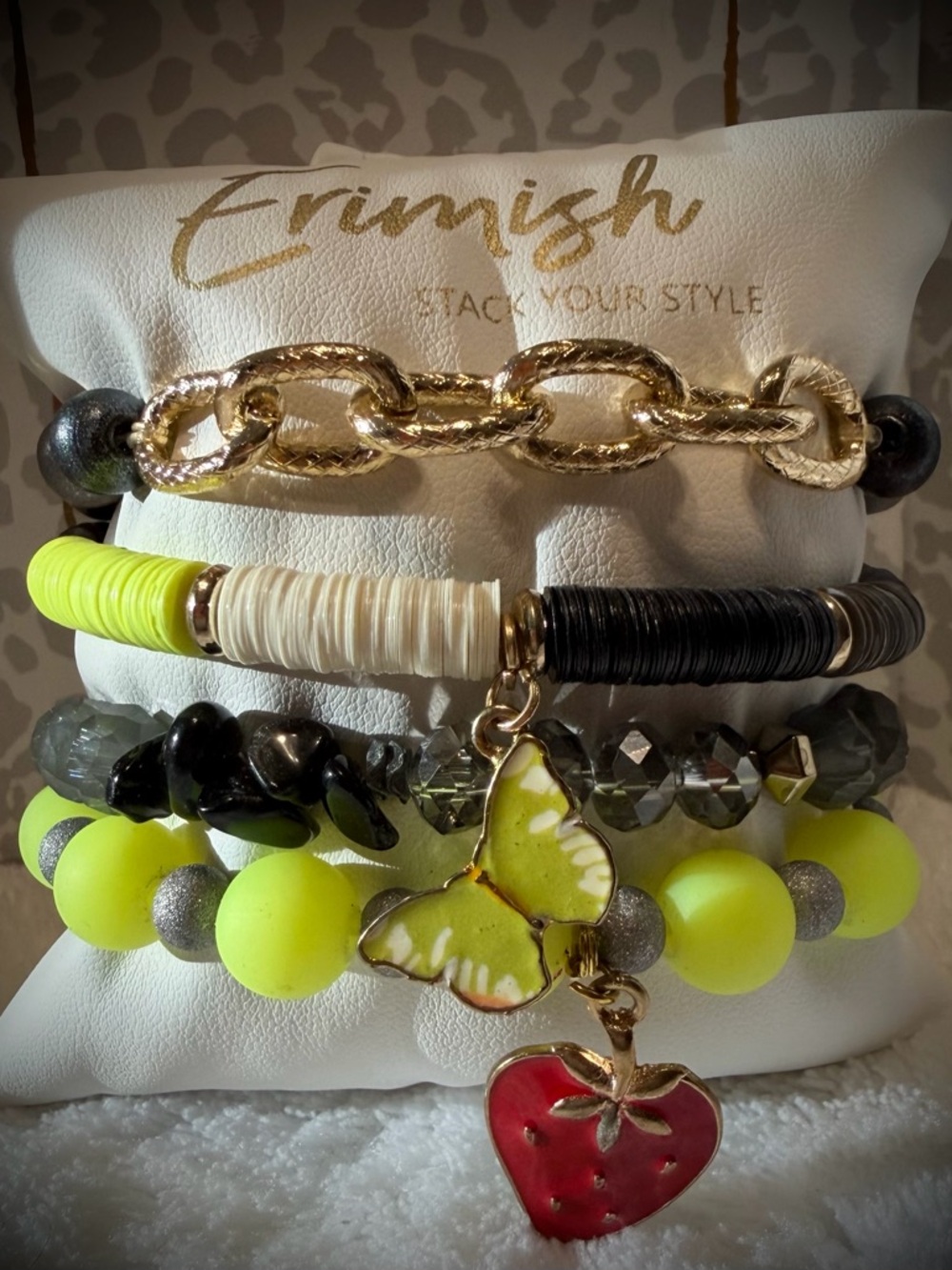 New ERIMISH Bracelets - 4 Pc - Yellow - Custom Regular, Kids or Extended Size